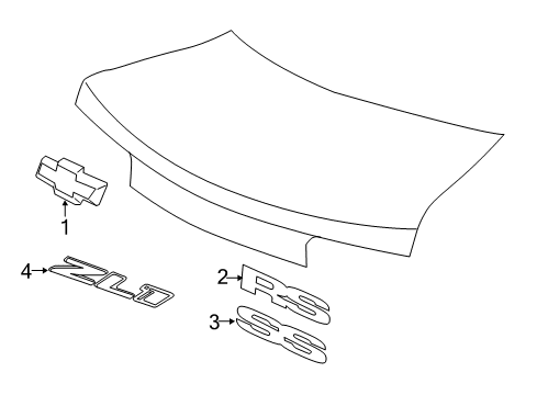 2012 Chevy Camaro Exterior Trim - Trunk Lid Diagram 1 - Thumbnail