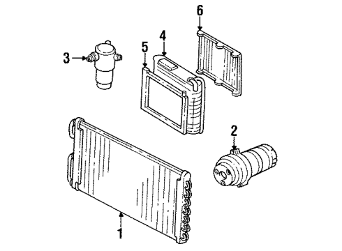 1996 Buick Park Avenue A/C Condenser, Compressor & Lines Diagram