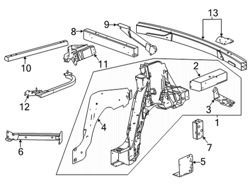 2020 Chevy Corvette Rear Floor & Rails Diagram 1 - Thumbnail