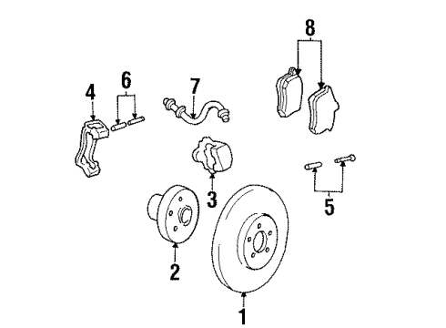 1998 Chevy Monte Carlo Brake Components, Brakes Diagram 2 - Thumbnail