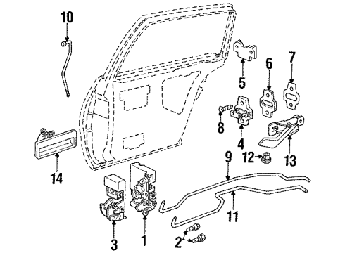 1998 Oldsmobile Achieva Rear Door Diagram 3 - Thumbnail