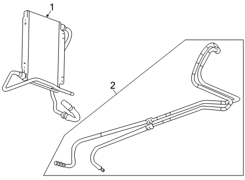 2003 Cadillac CTS Transmission Fluid Auxiliary Cooler Inlet Hose Assembly Diagram for 25740121