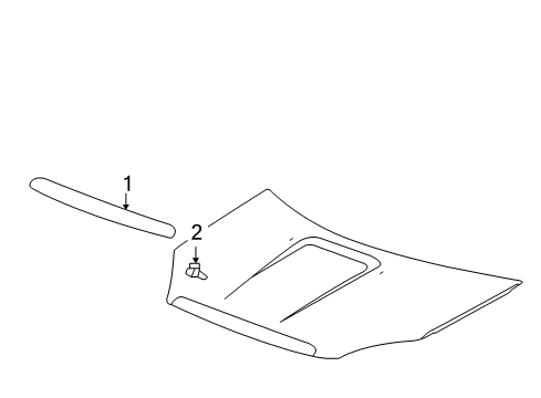 2008 GMC Acadia Exterior Trim - Hood Diagram