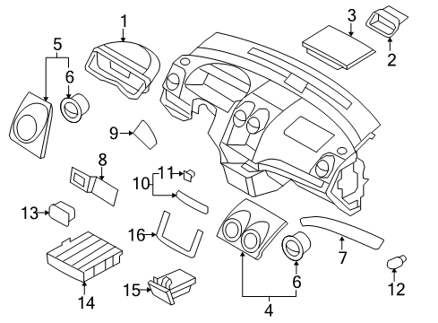 2007 Chevy Aveo Cluster & Switches, Instrument Panel Diagram 3 - Thumbnail