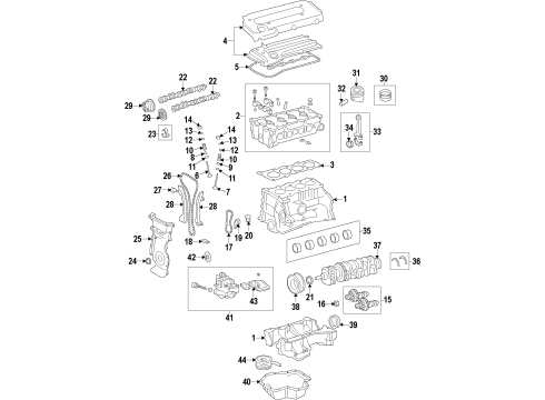 2009 Pontiac Vibe Engine Parts & Mounts, Timing, Lubrication System Diagram 3 - Thumbnail