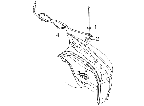 2000 Buick Regal Cable Asm,Radio Antenna Diagram for 12162741