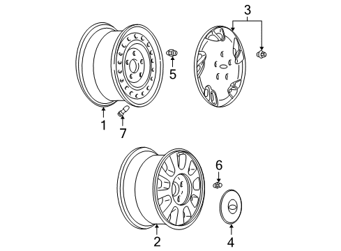 1999 Chevy Malibu Wheel TRIM COVER Assembly *Silver Spark Diagram for 9593869