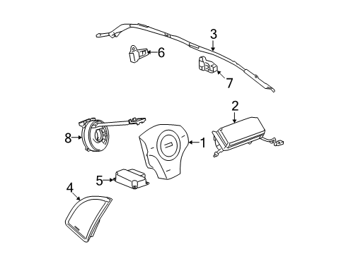 2009 Saturn Aura Air Bag Components Diagram 1 - Thumbnail