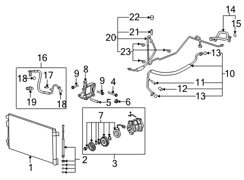 2010 Buick Enclave A/C Condenser, Compressor & Lines Diagram