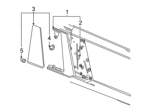 2022 Cadillac Escalade ESV Molding Assembly, Body Si Wdo Rvl Diagram for 84959517