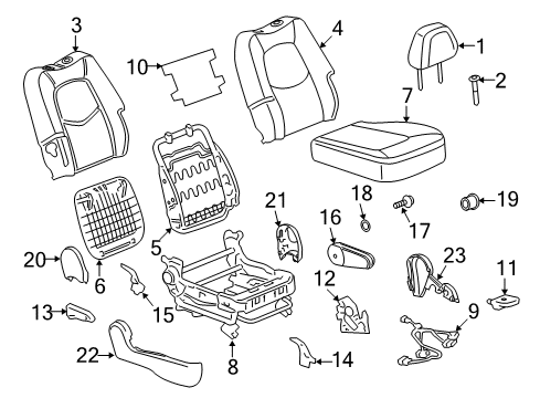 2009 Chevy HHR Front Seat Components Diagram 3 - Thumbnail