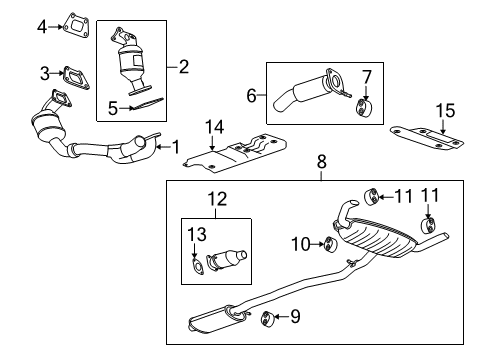 2010 Cadillac SRX Exhaust Components Diagram