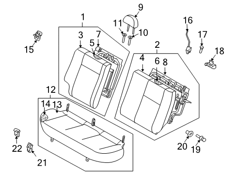 2009 Chevy Aveo Rear Seat Diagram