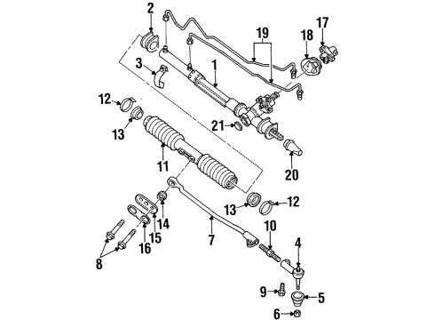 1994 Oldsmobile Achieva P/S Pump & Hoses, Steering Gear & Linkage Diagram 2 - Thumbnail