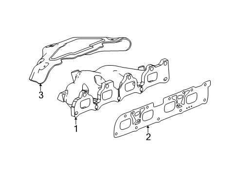 2011 Buick LaCrosse Engine Exhaust Manifold Diagram for 12608747