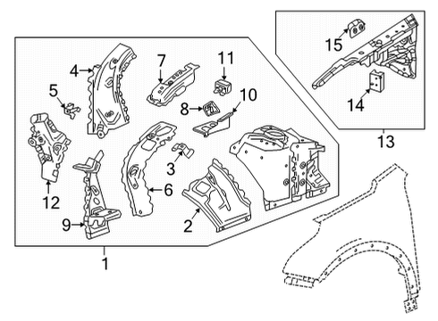 2021 Buick Envision Structural Components & Rails Diagram 1 - Thumbnail