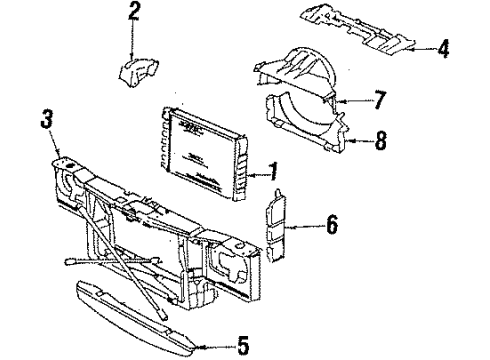 1987 Buick Regal Radiator & Components Diagram