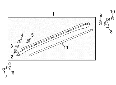 2024 Buick Enclave Exterior Trim - Pillars Diagram