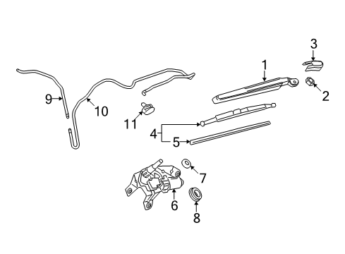 2012 Chevy Equinox Lift Gate - Wiper & Washer Components Diagram