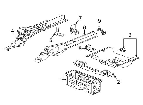 2018 Chevy Cruze Rear Body - Floor & Rails Diagram 2 - Thumbnail