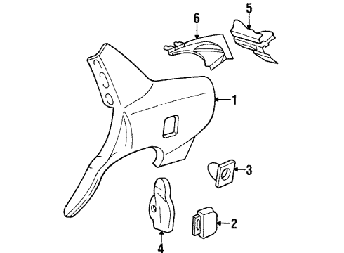 1998 Oldsmobile Regency Pocket Assembly, Fuel Tank Filler Diagram for 25608878