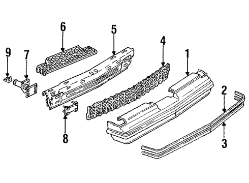 1986 Chevy Monte Carlo Rear Bumper Cover Diagram for 16504979