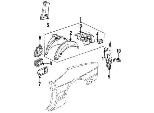 1993 Cadillac Allante Relay, Radio Power Antenna Diagram for 22039696