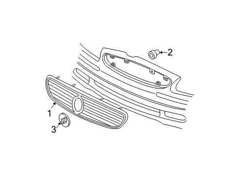 2004 Buick Regal Radiator Grille Emblem Assembly Diagram for 10446599