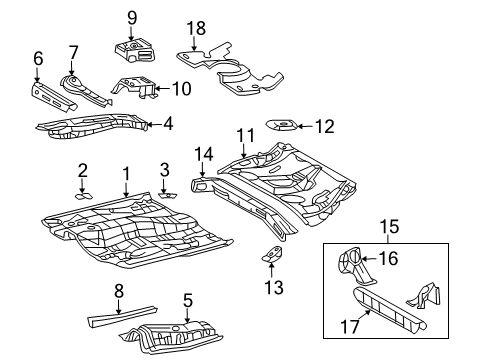 2009 Pontiac Vibe Bracket,Rear Shock Absorber Upper Diagram for 88970858