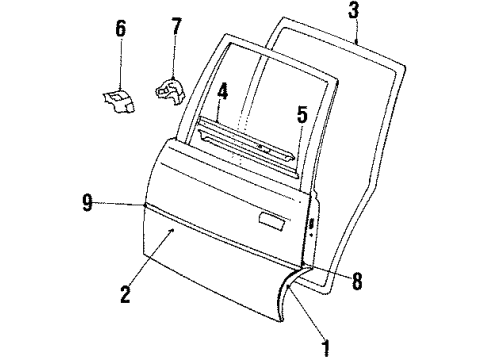 1984 Pontiac 6000 Molding Diagram for 20497540