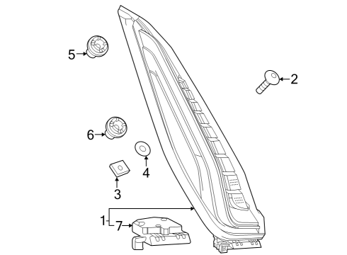 2019 Cadillac XT4 Tail Lamps Diagram