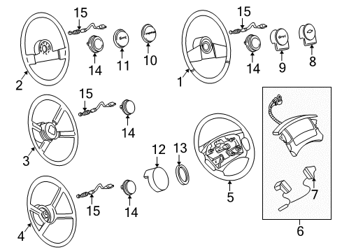 1991 GMC Safari Steering Column, Steering Wheel Diagram 4 - Thumbnail