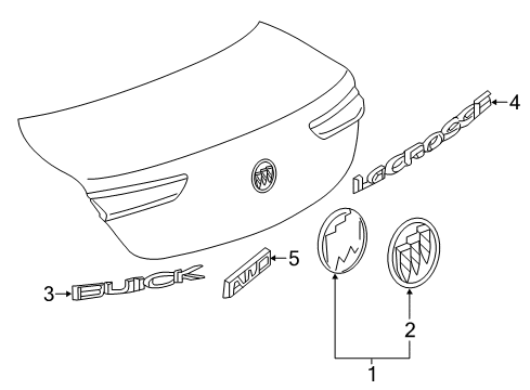 2019 Buick LaCrosse Exterior Trim - Trunk Lid Diagram