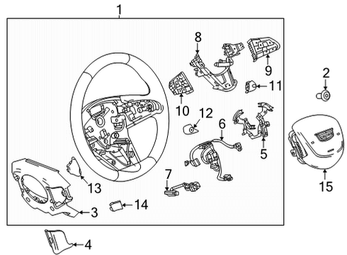 2024 Cadillac CT4 Wheel Assembly, Strg *Black Diagram for 85136938