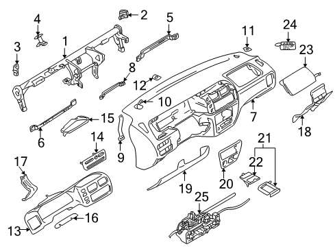 2001 Chevy Tracker Cover,Instrument Panel Steering Column Opening *Gray Diagram for 91175547