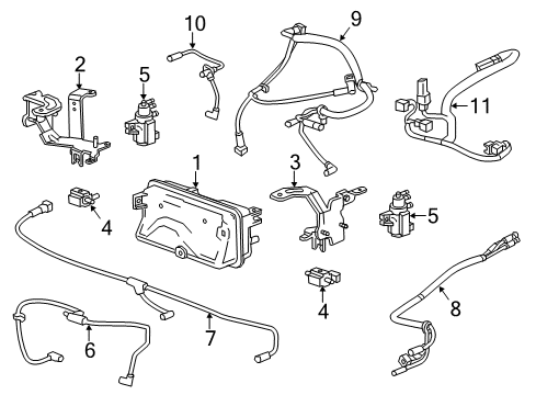 2015 Cadillac XTS Tube Assembly, Charging Air Bypass Valve Vacuum Tank Diagram for 12656521