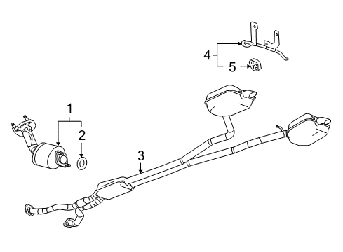 2006 Cadillac SRX Exhaust Components Diagram