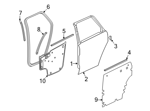 2007 Saturn Vue Rear Door, Body Diagram 2 - Thumbnail