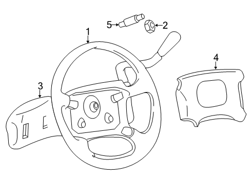 2002 Chevy Express 3500 Steering Column, Steering Wheel & Trim Diagram 3 - Thumbnail