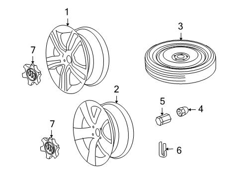 2008 Pontiac G8 Wheels, Covers & Trim Diagram