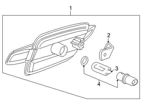 2009 Pontiac G8 Lamp,Front Side Turn Signal Diagram for 92265045