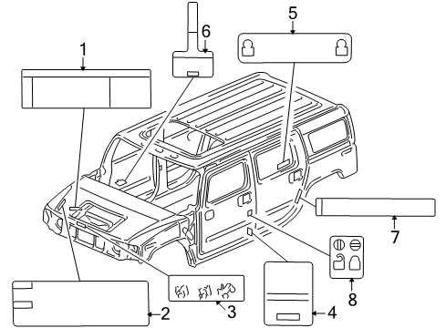 2008 Hummer H2 Label, A/C Refrigerant Caution Diagram for 25825379