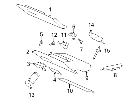 2000 Chevy Impala HANDLE, Instrument Panel Compartment Door Lock and Console Compartment Door Lock Diagram for 25706595