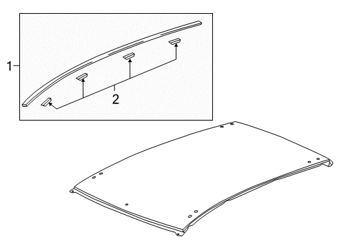 2016 Chevy Spark Molding Assembly, Roof Panel Joint Finish Diagram for 95075397