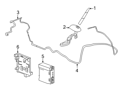 2017 GMC Acadia Antenna Assembly, High Frequency Eccn=5A991 Diagram for 23362138