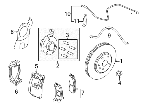 2011 Cadillac CTS Brake Components, Brakes Diagram 3 - Thumbnail