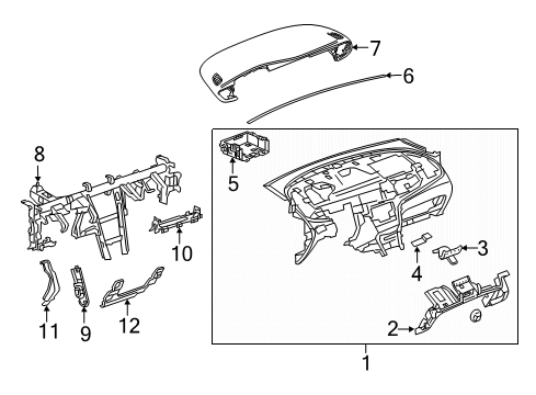 2020 Buick Encore Panel Assembly, Instrument Panel Lower Trim *Black Diagram for 42574073