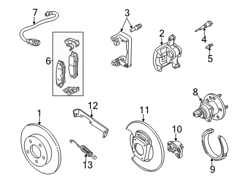 2000 Pontiac Grand Am Rear Wheel Bearing (W/Wheel Speed Sensor) Diagram for 12413003