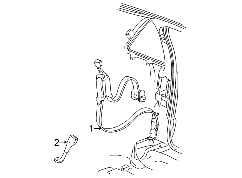 1995 GMC Jimmy Belt Kit,Rear Seat Outer (Retractor Side)RH *Medium Gra*Beige Diagram for 12388658