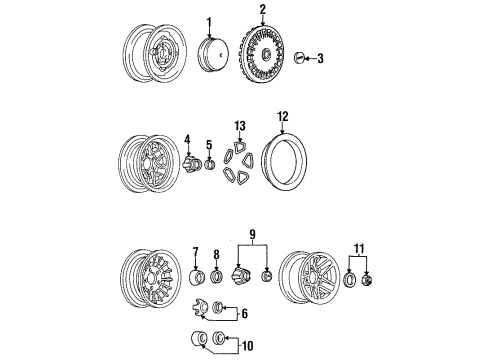 1985 Chevy Camaro Hub Cap Package(W/O Insert) Diagram for 10154284